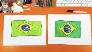 Рисуем ФЛАГ БРАЗИЛИЯ