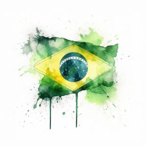 Картина флага брази всплеском краски генеративный ai