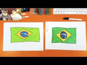 Рисуем ФЛАГ БРАЗИЛИЯ