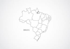 Контур карты брази на белом фоне