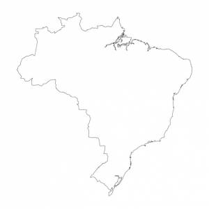 Очень подробная карта брази с границами, изолированными на заднем плане