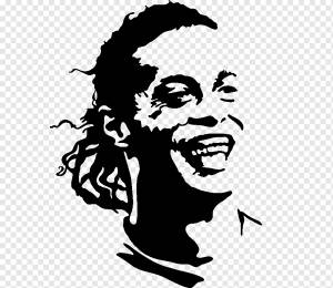 Рисунок футболист Бразя Наклейка на стену, футбол, лицо, фотография, монохромный png