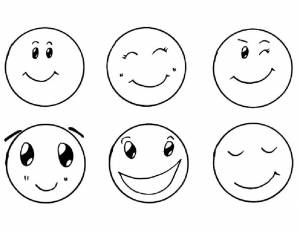 Раскраски Смайлики настроения