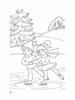 Раскраска Зимние забавы  листе  для девочек