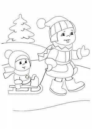 Раскраски Зимние забавы