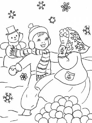 Раскраски Зимние забавы   в формате