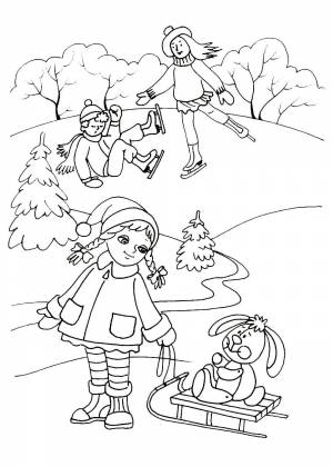 Раскраски Зимние забавы