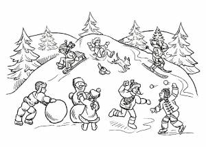 Раскраски Зимние забавы