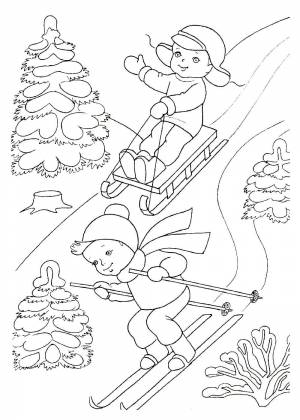 Раскраски Зимние забавы