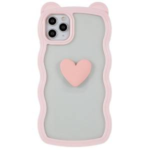 Покупайте Для Iphone 11 Pro Max 6,5-дюймовый Рисунок в Форме Сердца Милый Декор Медведя Декор Телефон Съемный 2-в-1 Пк