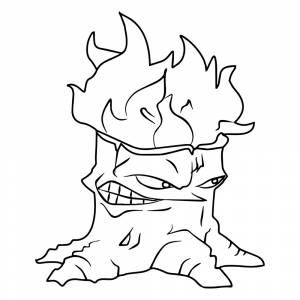 Раскраска Древофакел из Зомби против растений