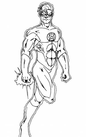 Раскраска Зелёный Фонарь сильный 4