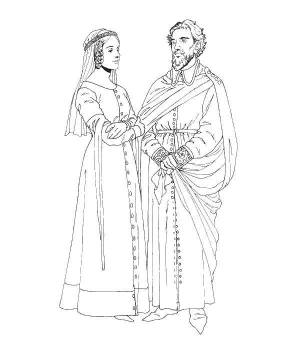 Раскраски Раскраска Король и королева