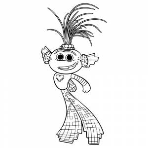 Раскраска Тролль Король Ти-роллекс