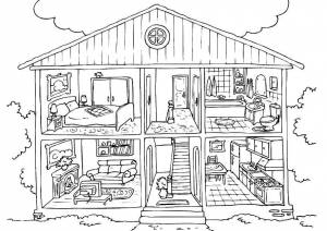 Раскраски Раскраска Комнаты дома