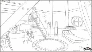 Раскраска Леди Баг комната Маринетт