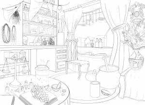 Детская комната раскраска