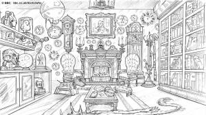 Раскраска комната с мебелью