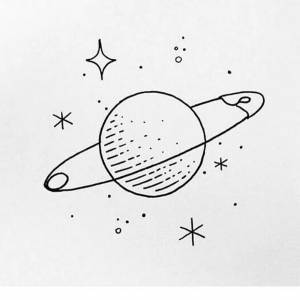 Легкие рисунки для срисовки космос