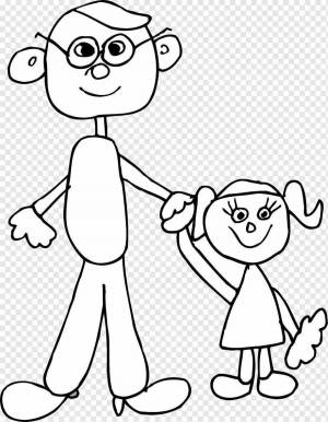 Раскраски Папа и дочка