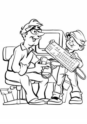 Раскраски, Открытка папе