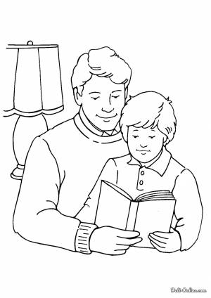 Раскраска Папа и сын на День Защитника Отечества