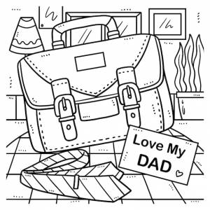День отца любовь мой папа изолированные раскраски страница
