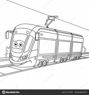 раскраски с вагоном трамвая Векторное изображение ©Sybirko 273243566