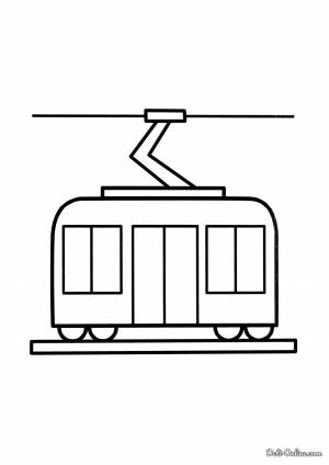 Раскраска Трамвай для малышей