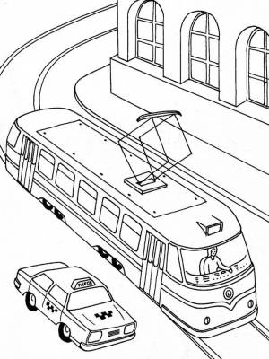 Раскраски Трамвай   в формате