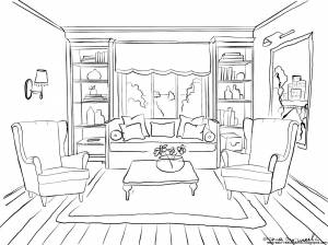 Раскраска гостиная