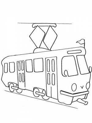 Раскраски Трамвай   в формате