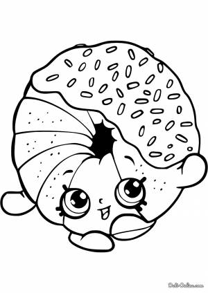 Раскраска Шопкинс Пончик