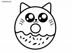 Раскраски Котик пончик