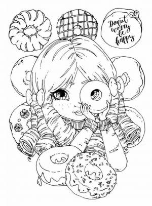 Девочка и пончики