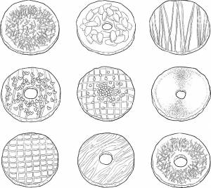 Раскраска Пончик