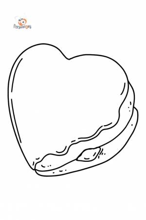 Раскраска пончик в форме сердца