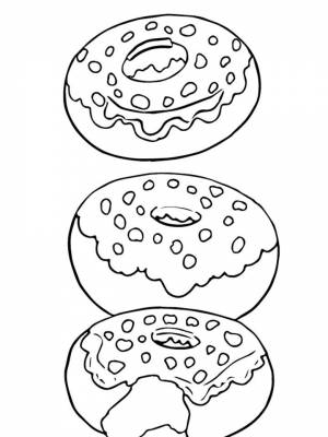 Картинка Пончик раскраска  онлайн