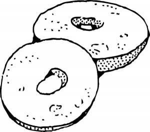 Раскраски Раскраска Пончики Еда