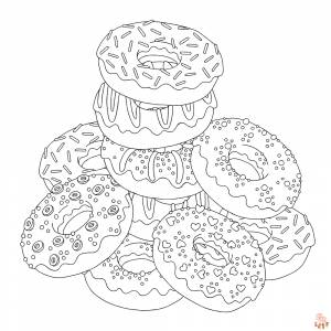 Страницы для раскрашивания пончиков для детей