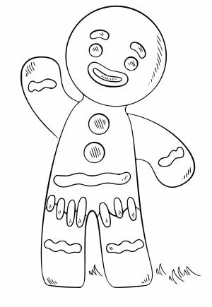 Раскраска Пряничный Человечек Привет