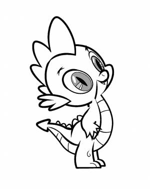 Раскраска Дракончик Спайк