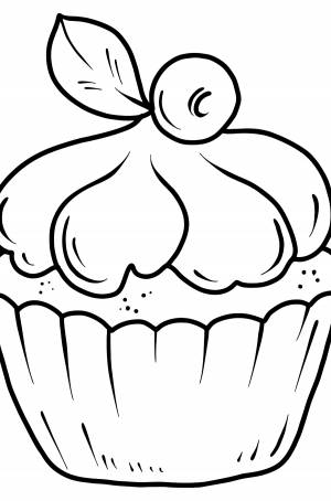 Раскраска кекс с кремом