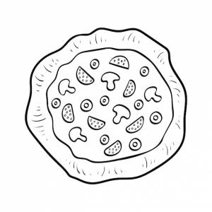 Книжка-раскраска для детей, пицца