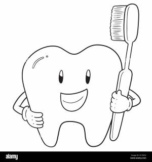 Раскраска зубная щетка и паста