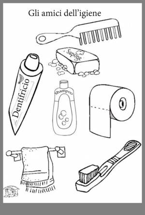 Раскраска предметы личной гигиены