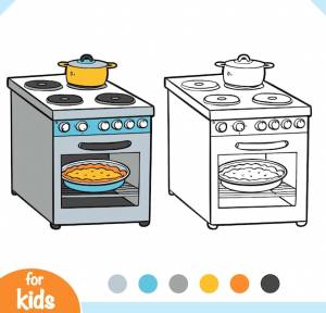 Раскраска для детей электрическая плита