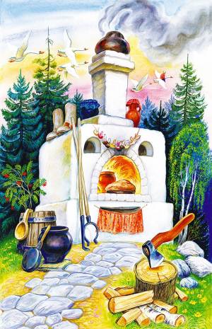 Печка рисунок из сказки