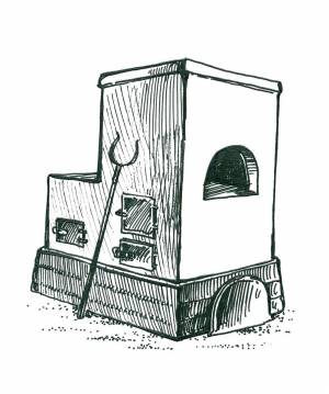 Русская печь рисунок карандашом