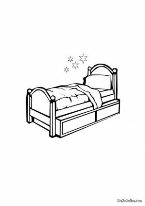 Раскраска Кровать